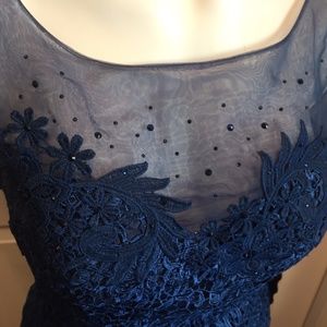 Designer dress, Rihanna Couture, size 8, navy blue, smoker no pets